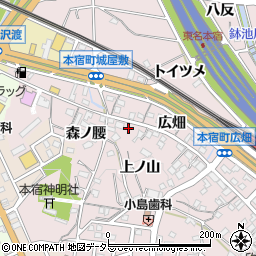 愛知県岡崎市本宿町上ノ山25周辺の地図