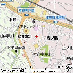 愛知県岡崎市本宿町平田1周辺の地図