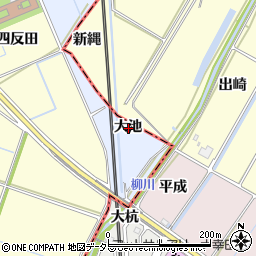 愛知県岡崎市上地町大池周辺の地図