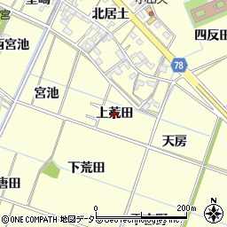 愛知県岡崎市福岡町（上荒田）周辺の地図