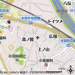 愛知県岡崎市本宿町上ノ山33周辺の地図