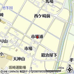 愛知県額田郡幸田町坂崎市場浦周辺の地図