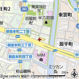愛知県半田市中村町周辺の地図