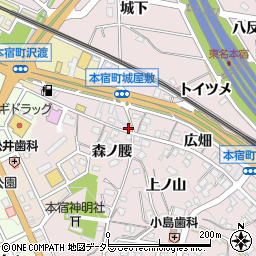 愛知県岡崎市本宿町城屋敷8周辺の地図
