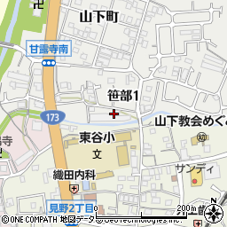 兵庫県川西市笹部1丁目10周辺の地図