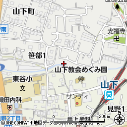 兵庫県川西市笹部1丁目14周辺の地図