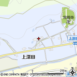兵庫県三田市上深田周辺の地図