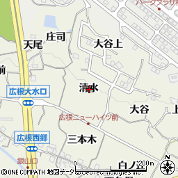 兵庫県川辺郡猪名川町広根清水周辺の地図