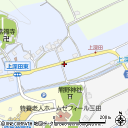 兵庫県三田市上深田204周辺の地図