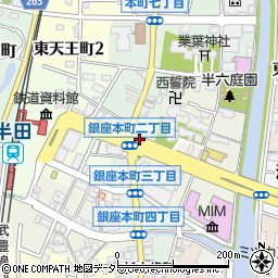 愛知県半田市銀座本町周辺の地図