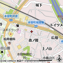 愛知県岡崎市本宿町城屋敷5周辺の地図