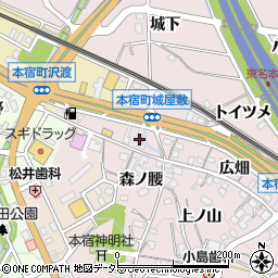 愛知県岡崎市本宿町城屋敷周辺の地図