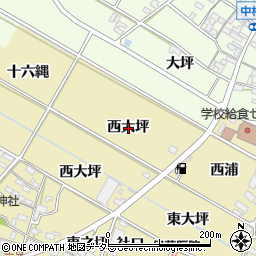 愛知県岡崎市定国町西大坪周辺の地図