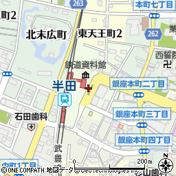 半田駅前周辺の地図