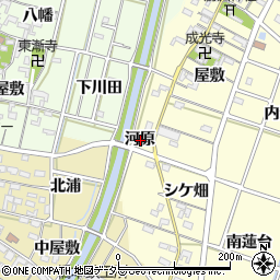 愛知県岡崎市福岡町河原周辺の地図