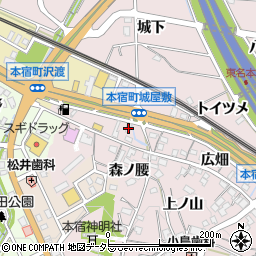 愛知県岡崎市本宿町城屋敷6周辺の地図