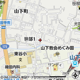 兵庫県川西市笹部1丁目13周辺の地図