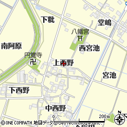 愛知県岡崎市福岡町上西野周辺の地図