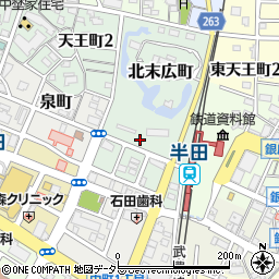 愛知県半田市北末広町周辺の地図