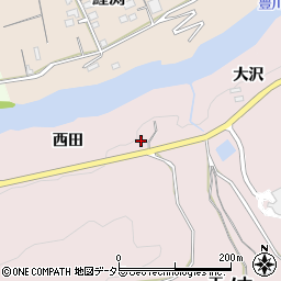 愛知県新城市庭野西田周辺の地図