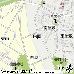 愛知県安城市木戸町阿原周辺の地図