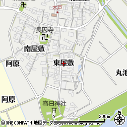 愛知県安城市木戸町東屋敷周辺の地図