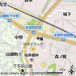 愛知県岡崎市本宿町沢渡64周辺の地図