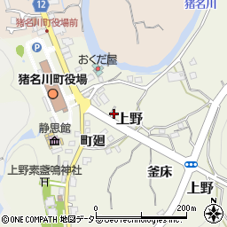 兵庫県川辺郡猪名川町上野周辺の地図