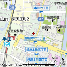 愛知県半田市銀座本町2丁目周辺の地図