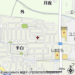 京都府宇治市宇治半白周辺の地図