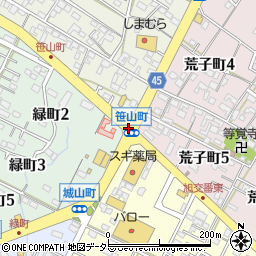 笹山町周辺の地図