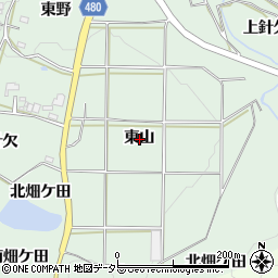 愛知県額田郡幸田町長嶺東山周辺の地図