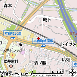 愛知県岡崎市本宿町城屋敷64周辺の地図