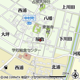 愛知県岡崎市中村町屋敷周辺の地図
