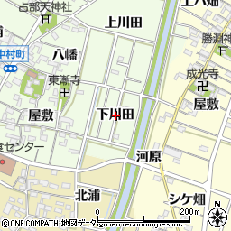 愛知県岡崎市中村町下川田周辺の地図