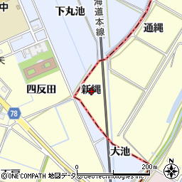 愛知県額田郡幸田町坂崎新縄周辺の地図
