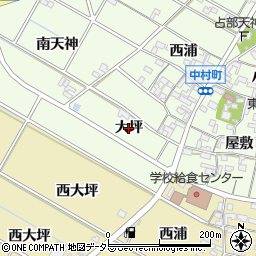 愛知県岡崎市中村町（大坪）周辺の地図