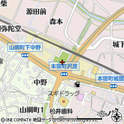 愛知県岡崎市本宿西周辺の地図