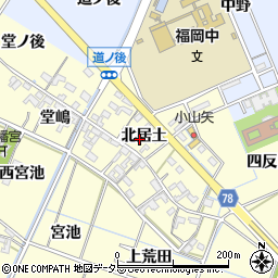 愛知県岡崎市福岡町北居土40周辺の地図