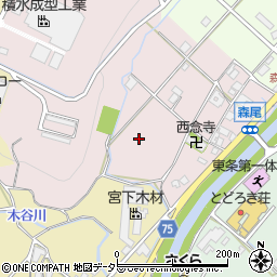 兵庫県加東市森尾周辺の地図