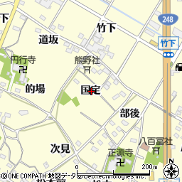 愛知県額田郡幸田町坂崎国定周辺の地図