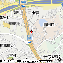 愛知県常滑市長田周辺の地図