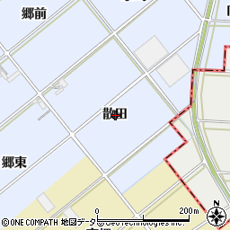 愛知県西尾市新村町散田周辺の地図