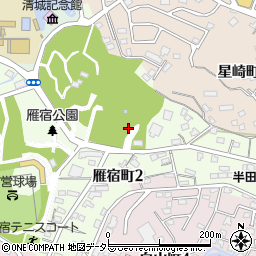 雁宿公園トイレ周辺の地図