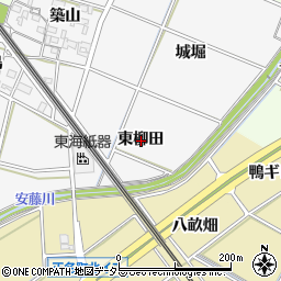 愛知県岡崎市下三ツ木町東柳田周辺の地図