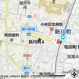 碧南新川郵便局周辺の地図