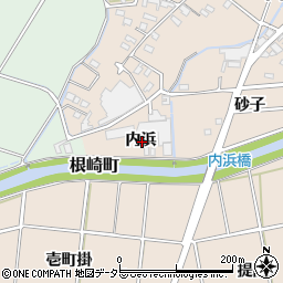 愛知県安城市根崎町内浜周辺の地図