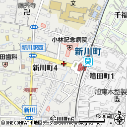 新川町駅周辺の地図