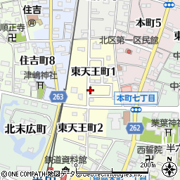 愛知県半田市東天王町周辺の地図