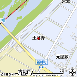 愛知県西尾市新村町土井野周辺の地図